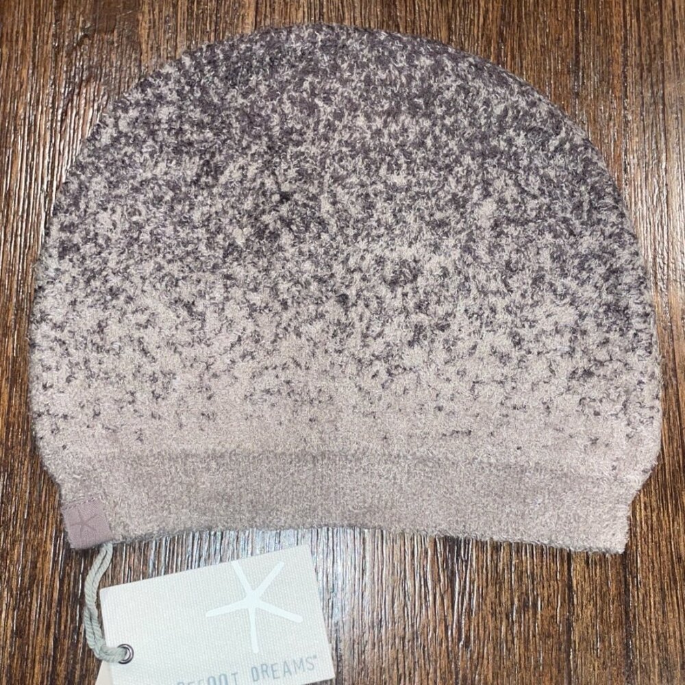 NWT Barefoot Dreams Confetti Beanie CozyChicLite Knit Gray-Brown Hat BDWCL20853